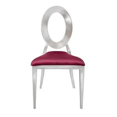 Стул «Элемент» серебро, бургундский красный бархат - изображение 2