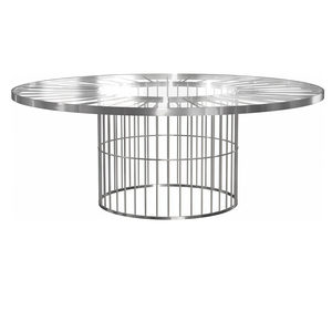 Стол Ферари  серебро  с прозрачной столешницей