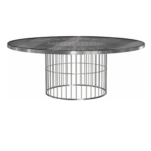 Стол Ферари серебро с дымчатой столешницей