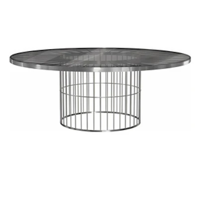 Стол Ферари серебро с дымчатой столешницей - изображение 1