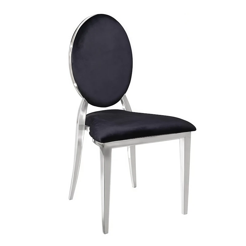 Стул «Вашингтон» серебро, черный бархат