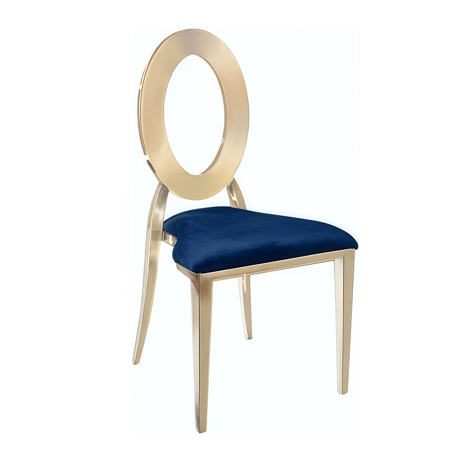 Стул «Элемент» золото, синий бархат - Фото миниатюра 1