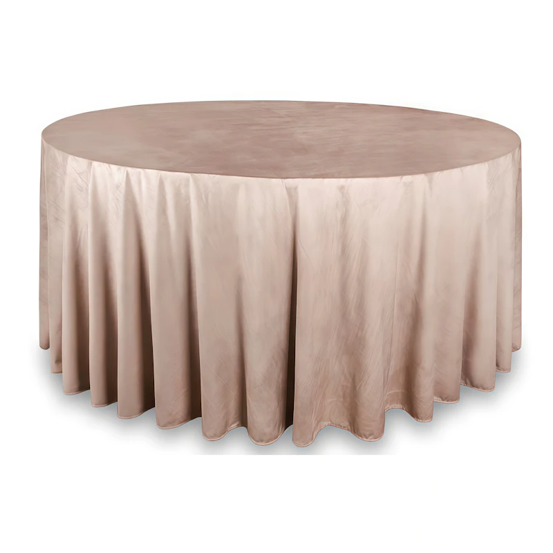 Скатерть круглая бархат капучино