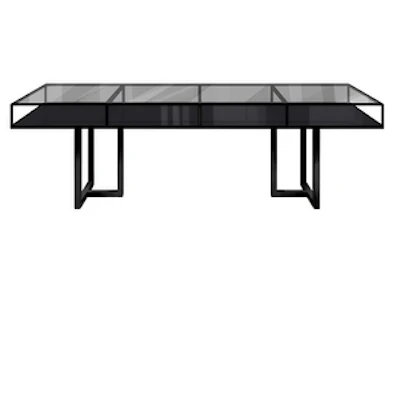 Стол "Лофт Черный", дымчатая столешница, черное подстолье - изображение 1