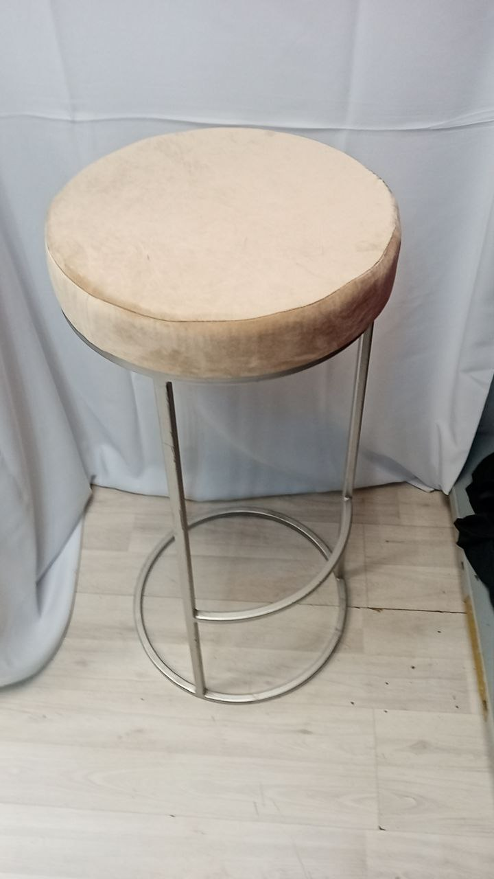 Стул барный золото, светло-бежевый бархат