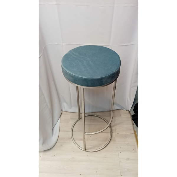Стул барный серебро, пыльно-голубой бархат - изображение 2