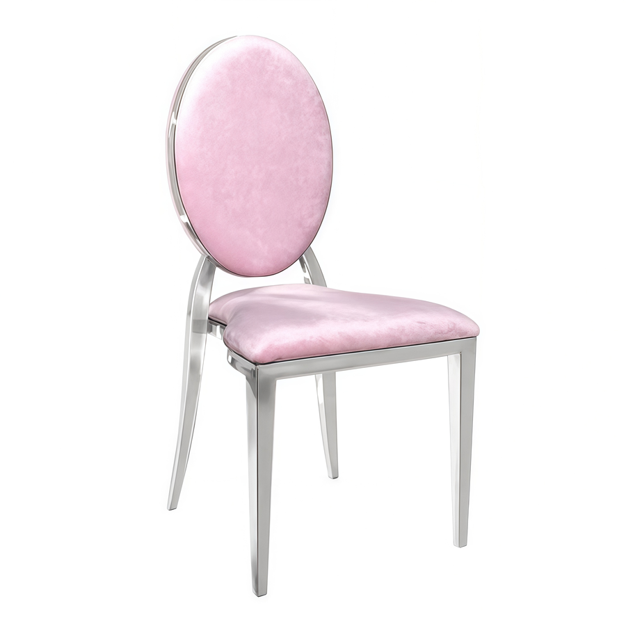Стул «Вашингтон» серебро, пепельно-розовый бархат - Фото миниатюра 1