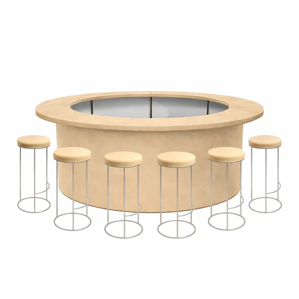 Комплект барной стойки  "Луна" 360  бежевый бархат - Фото 1