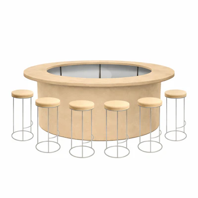 Комплект барной стойки  "Луна" 360  бежевый бархат