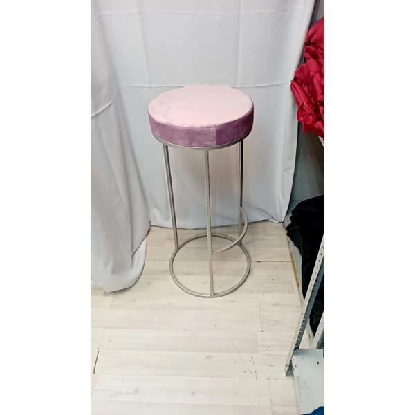 Барный стул серебро. лавандовый бархат - Фото 2