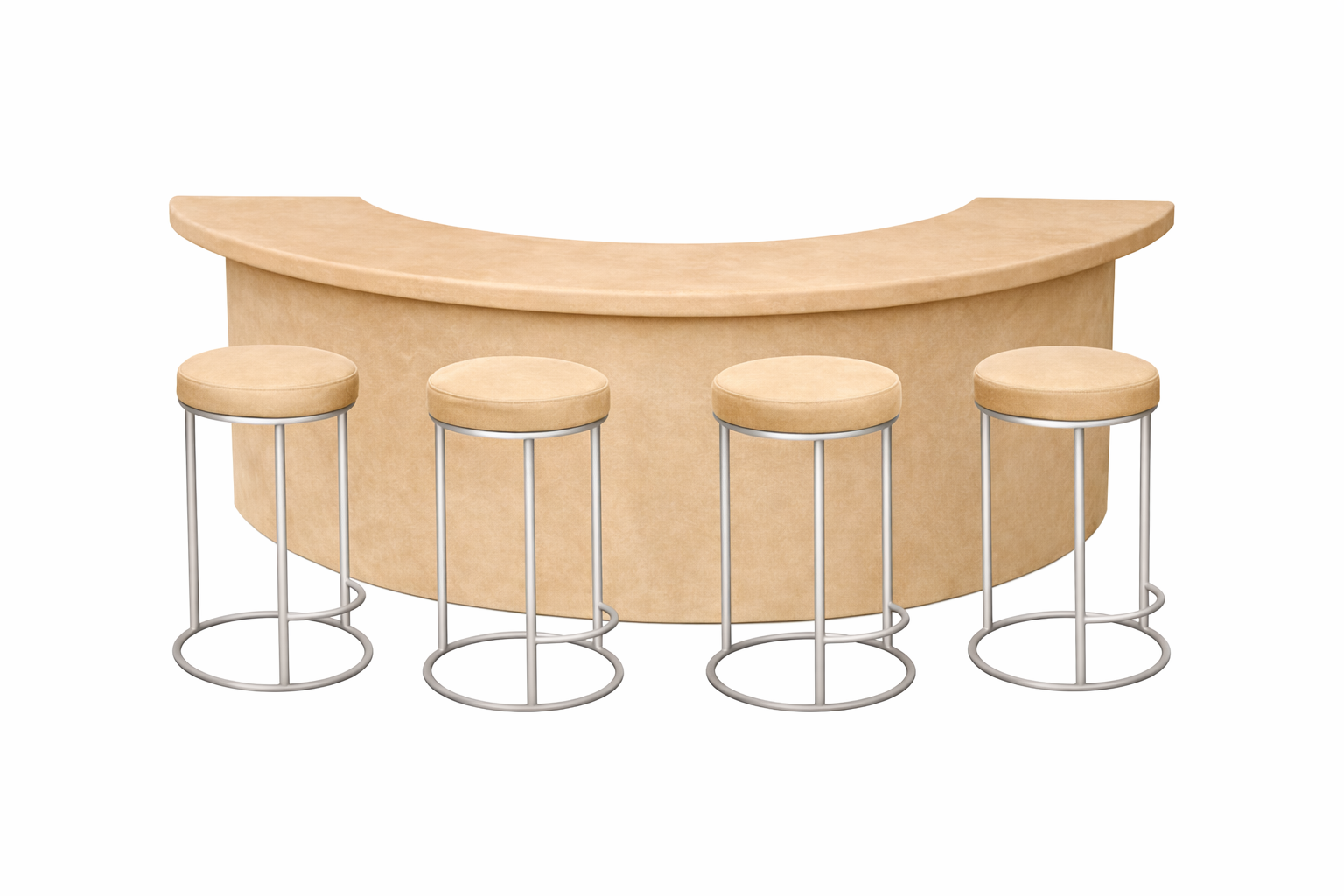 Барный комплект "Луна"  бежевый бархат