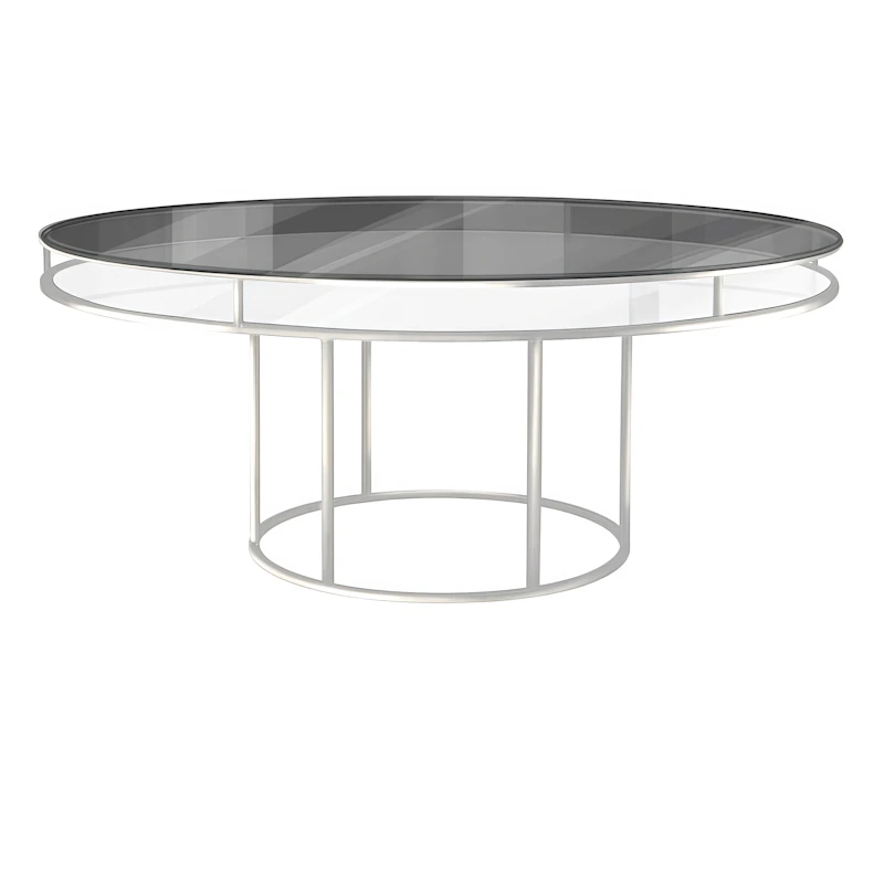 Стол "Лофт" белый, дымчатая столешница, белое подстолье