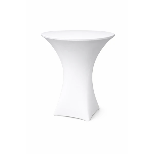 Стол коктейльный с чехлом белый