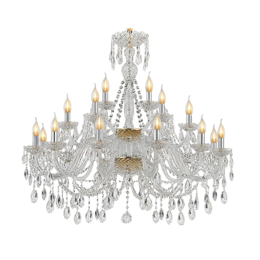 Люстра "Хрусталь золото" 90 см - Фото миниатюра 1