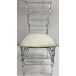 Стул «Тиффани» прозрачный, кремовый бархат - Фото 2