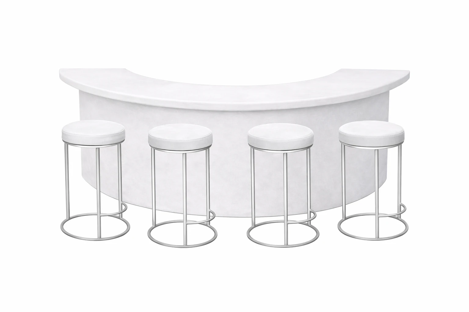 Барный комплект "Луна"  белый бархат