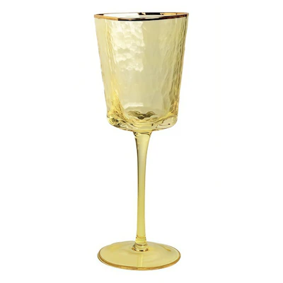 Бокал для вина «Блум медовый» с золотым кантом - изображение 1