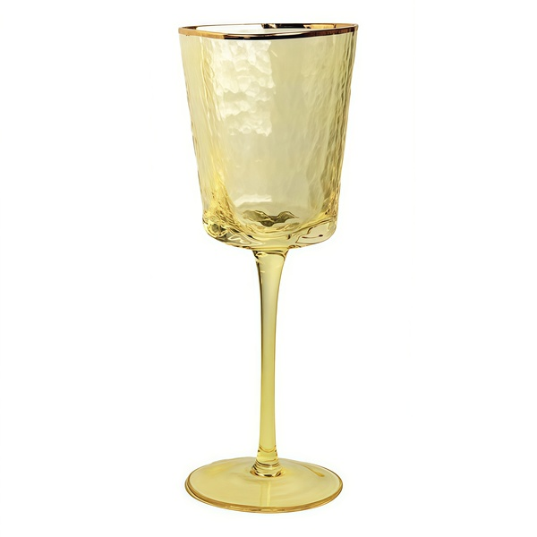 Бокал для вина «Bloom медовый» с золотым кантом