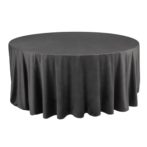 Скатерть круглая бархат темно-серая