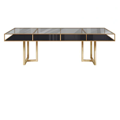 Стол "Лофт Голд", дымчатая столешница, черное подстолье - изображение 1