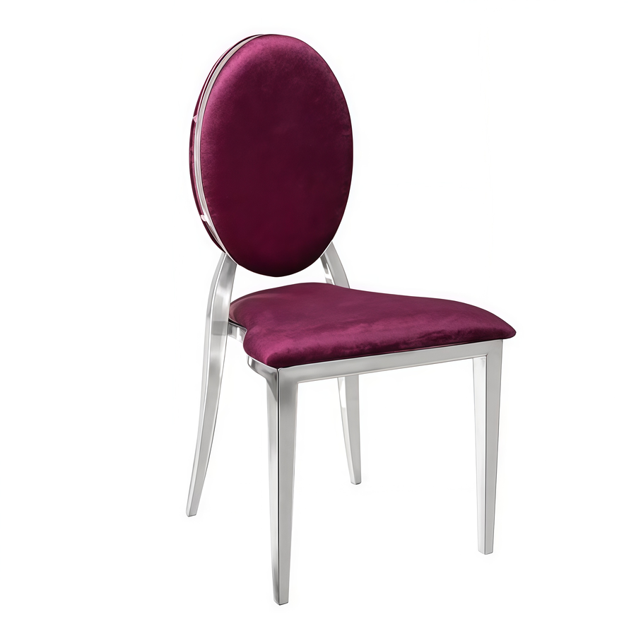 Стул «Вашингтон» серебро, бургундский бархат - Фото миниатюра 1