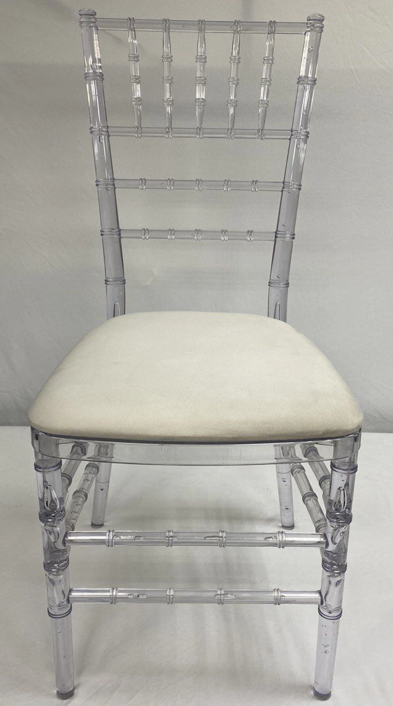 Стул «Тиффани» прозрачный, кремовый бархат