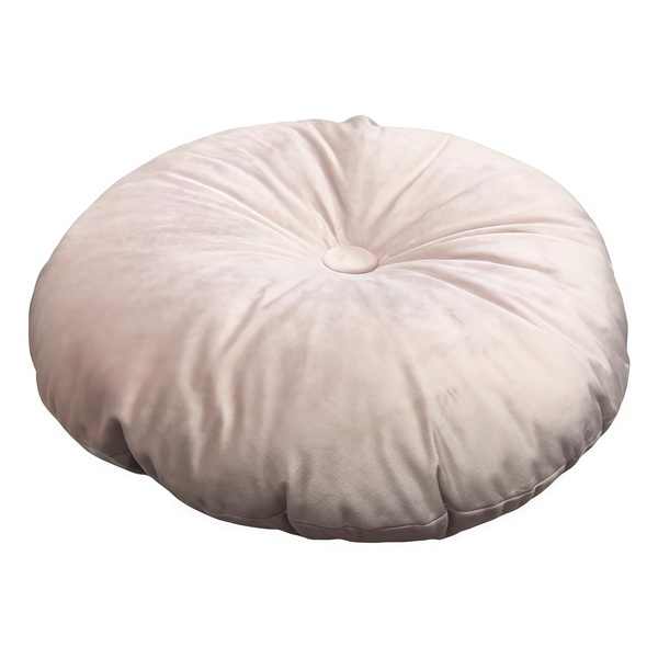 Подушка круглая, пепельно-розовый бархат