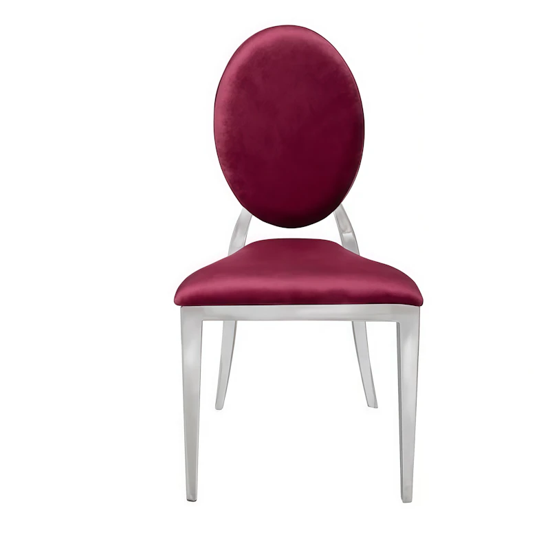 Стул «Вашингтон» серебро, бургундский бархат