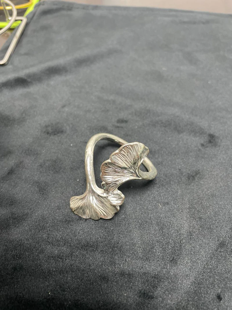 Кольцо для салфеток "Клевер" серебро