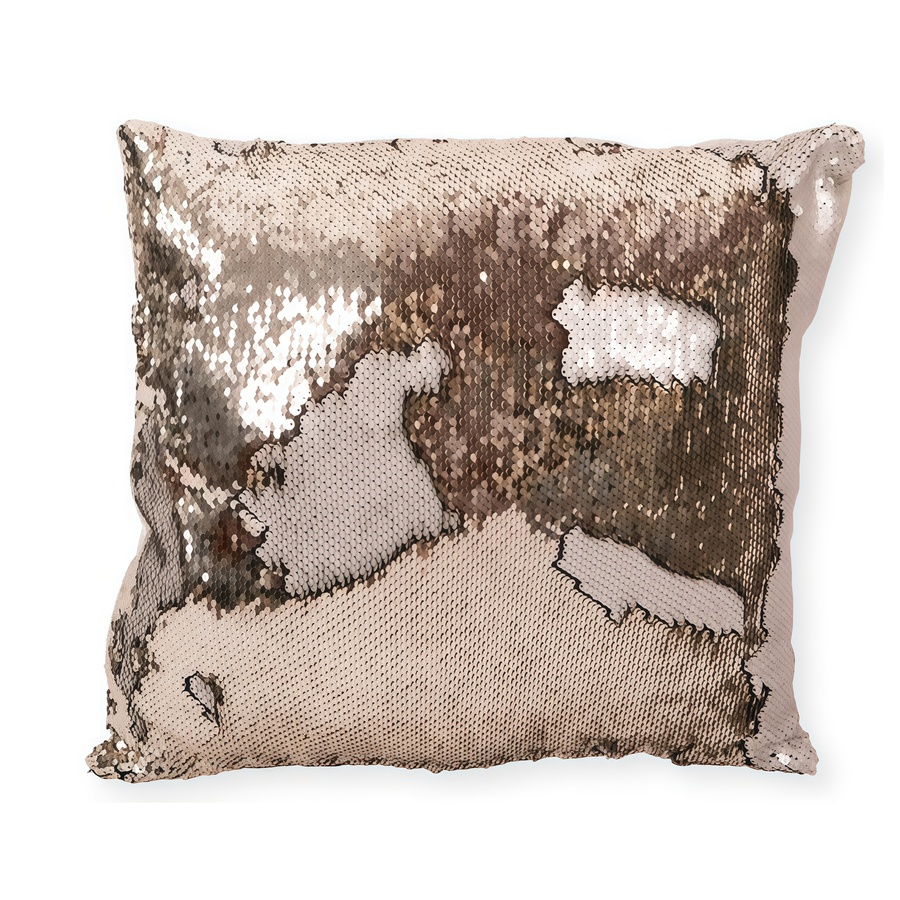 Подушка пайетки серебро с золотом - Фото миниатюра 1