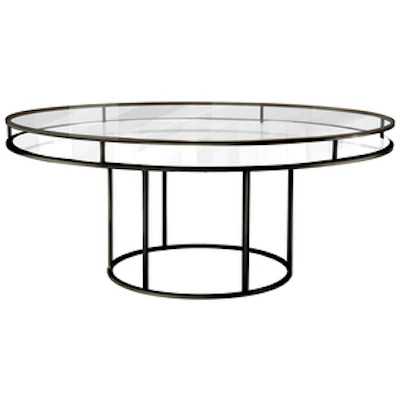 Стол "Лофт" черный, прозрачная столешница, белое подстолье - изображение 1