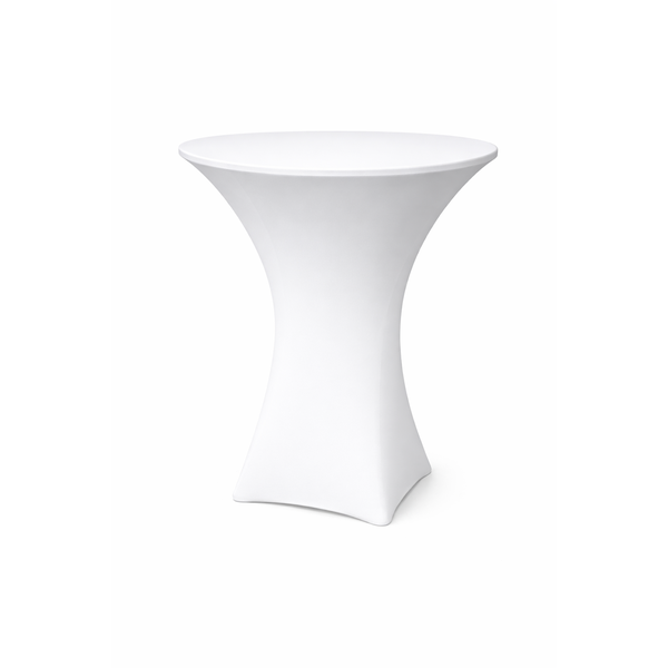 Чехол-стрейч на коктейльньй стол белый