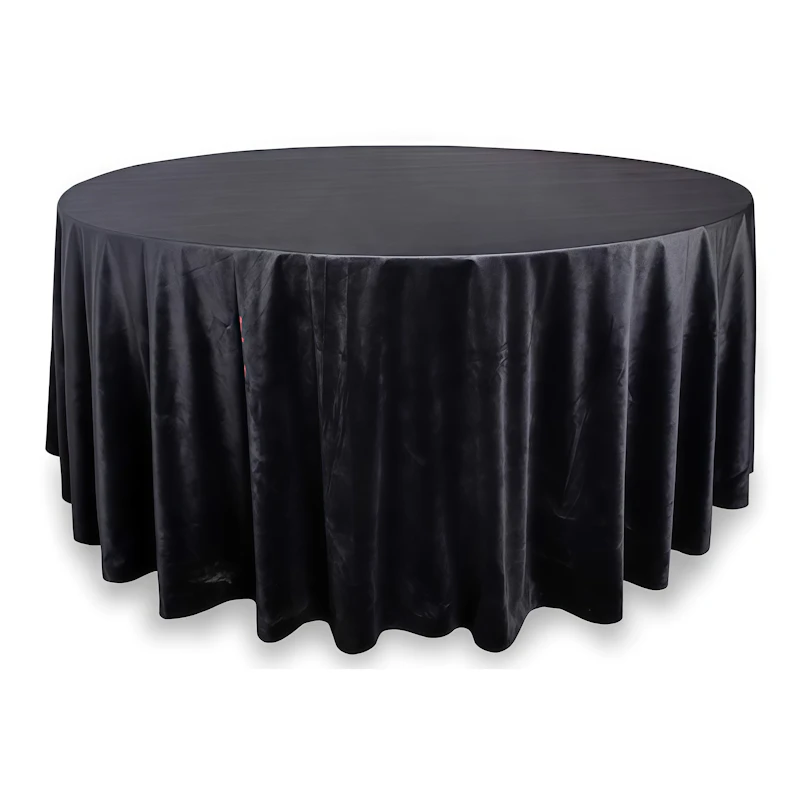 Скатерть круглая бархат Тотал блэк