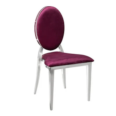 Стул «Вашингтон» серебро, бургундский бархат - изображение 1
