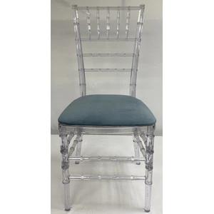 Стул «Тиффани» прозрачный, пыльно-голубой бархат - Фото 2