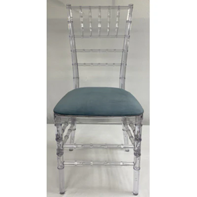 Стул «Тиффани» прозрачный, пыльно-голубой бархат - изображение 2