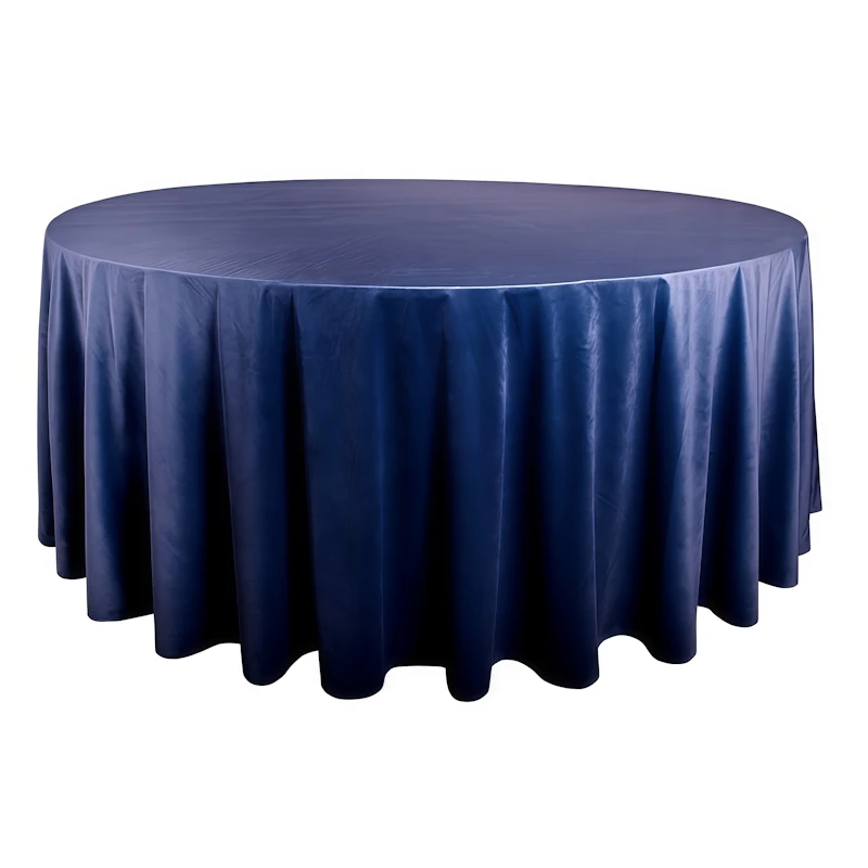Скатерть круглая бархат чернильная