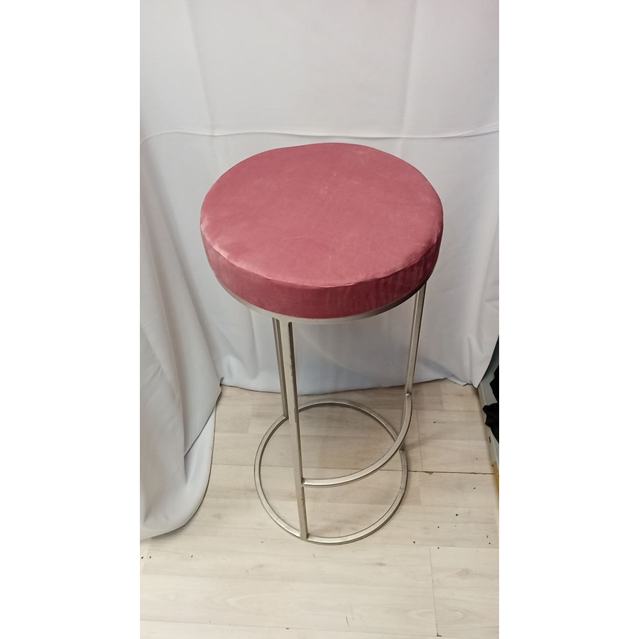  Подушка на барный стул пыльно-розовый бархат - Фото миниатюра 2