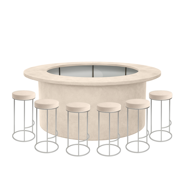 Комплект барной стойки  "Луна" 360  кремовый бархат