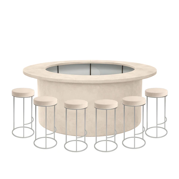 Комплект барной стойки  "Луна" 360  кремовый бархат - Фото 1