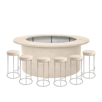 Комплект барной стойки  "Луна" 360  кремовый бархат