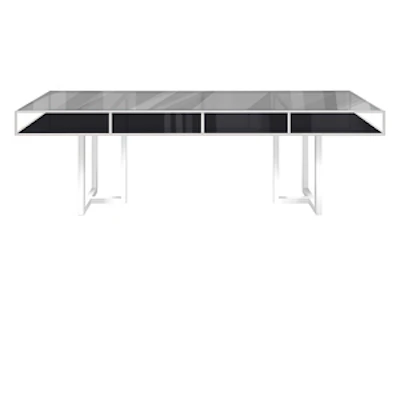 Стол "Лофт белый", дымчатая столешница, черное подстолье - изображение 1