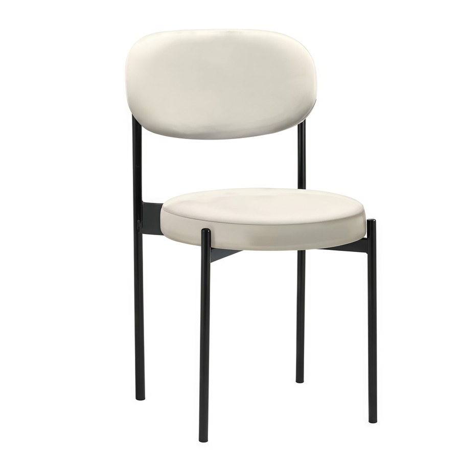 Стул Монако черный бежевая кожа - Фото миниатюра 1