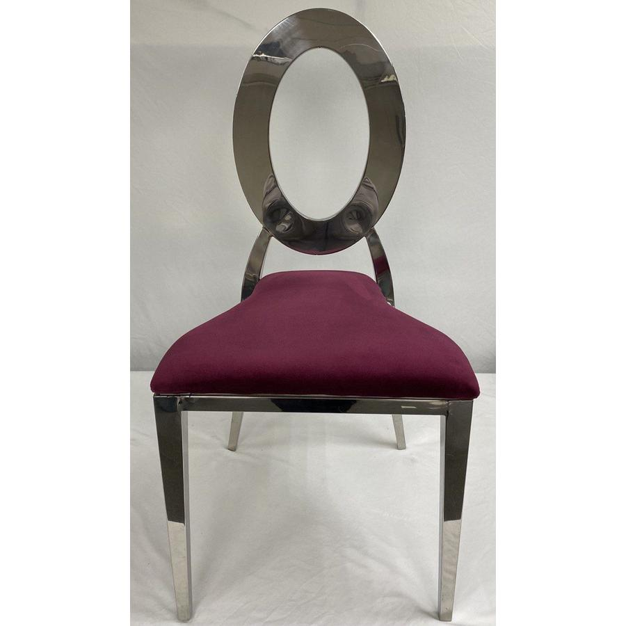 Стул «Элемент» серебро, бургундский красный бархат - Фото миниатюра 3