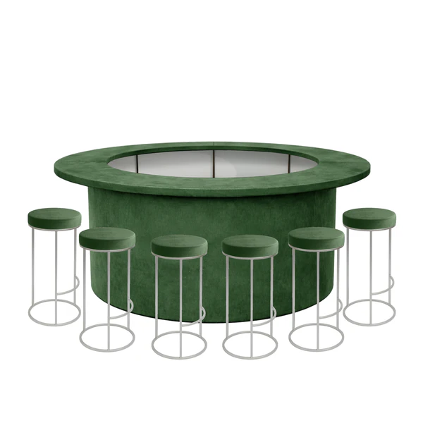 Комплект барной стойки  "Луна" 360  травяной бархат - Фото 1