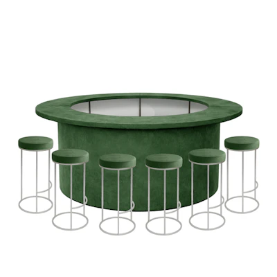 Комплект барной стойки  "Луна" 360  травяной бархат