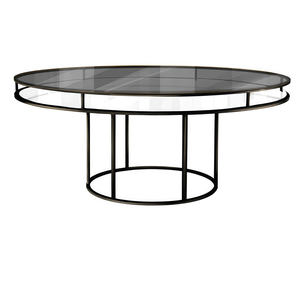 Стол "Лофт" черный, дымчатая столешница, белое подстолье