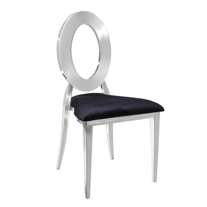 Стул «Элемент» серебро, черный бархат
