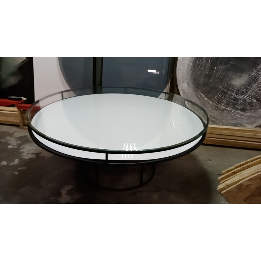 Столешница  для стола "Лофт" круглая прозрачная d=180 см - Фото миниатюра 2