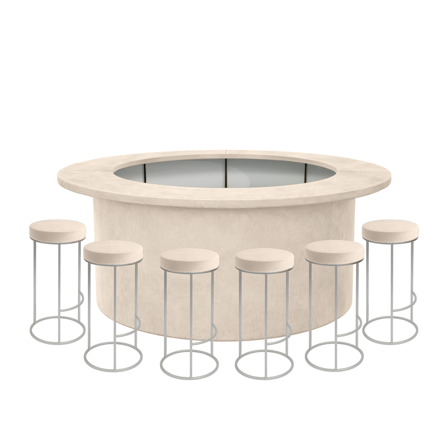 Комплект барной стойки  "Луна" 360  кремовый бархат - Фото миниатюра 1